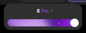 The ChatGPT composer pill reading 6 Pro, with the reasoning slider open and set to its highest position